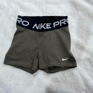 Nike Olive Performance Shorts with Black Waistband